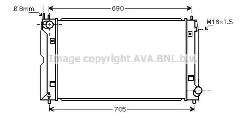 Радиатор, Система охлаждения двигателя AVA COOLING TOA2386 (фото 1)