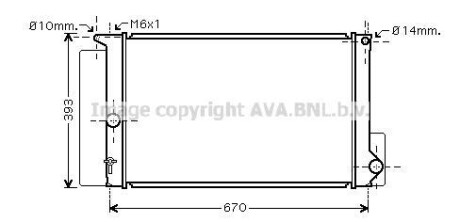 Радиатор охлаждения двигателя AVA COOLING TOA2397