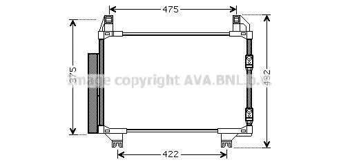 Радиатор кондиционера (Конденсатор) AVA COOLING TOA5404D (фото 1)