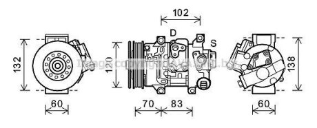 Компрессор кондиционера AVA COOLING TOAK627