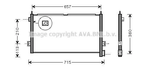 Радиатор кондиционера (Конденсатор) AVA COOLING VL5027 (фото 1)