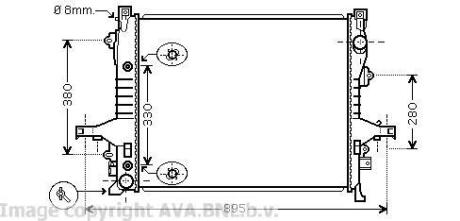 Радиатор охлаждения двигателя AVA COOLING VO2133