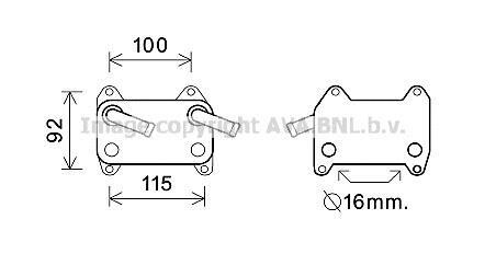 Радиатор масляный AVA COOLING VO3155