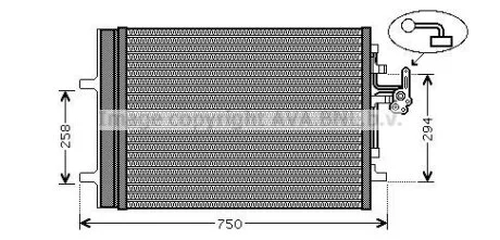 Радиатор кондиционера (Конденсатор) AVA COOLING VO5161D
