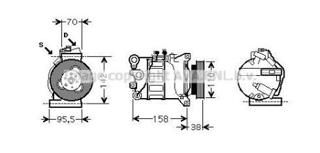 Компрессор кондиционера AVA COOLING VOAK143