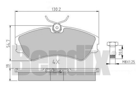 Комплект тормозных колодок Bendix 510101