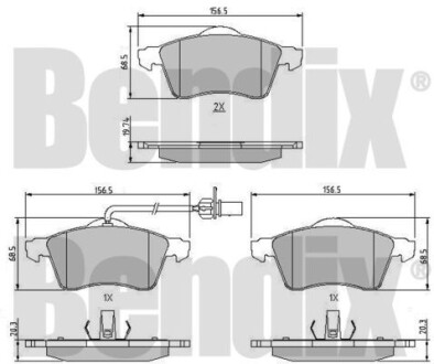 Комплект тормозных колодок Bendix 510208