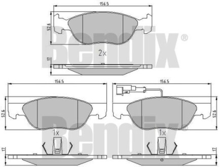 Комплект тормозных колодок Bendix 510287