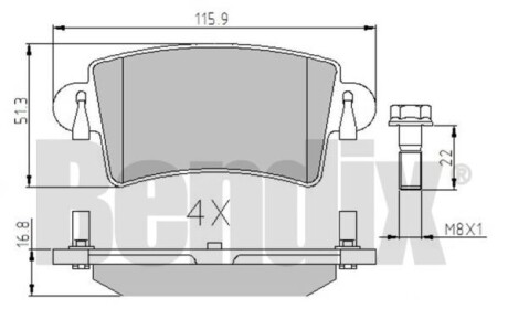 Комплект тормозных колодок Bendix 510369