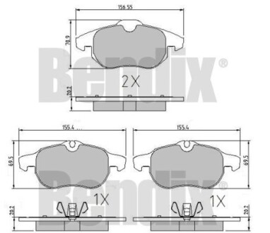 Комплект тормозных колодок Bendix 510393