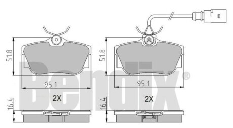 Комплект тормозных колодок Bendix 510397