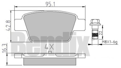 Комплект тормозных колодок Bendix 510410