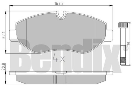 Комплект тормозных колодок Bendix 510517