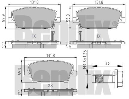 Комплект тормозных колодок Bendix 510534