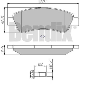 Комплект тормозных колодок Bendix 510562