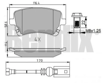 Комплект тормозных колодок Bendix 510619