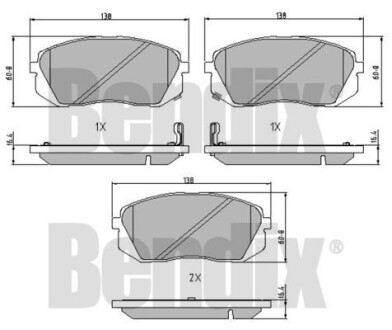 Комплект тормозных колодок Bendix 510664