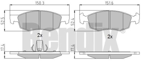 Тормозные колодки дисковые, комплект Bendix 510718