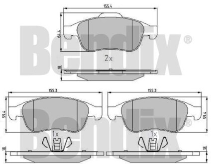 Комплект тормозных колодок Bendix 510867