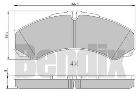 Тормозные колодки дисковые, комплект Bendix 510897
