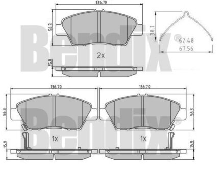 Комплект тормозных колодок Bendix 510992