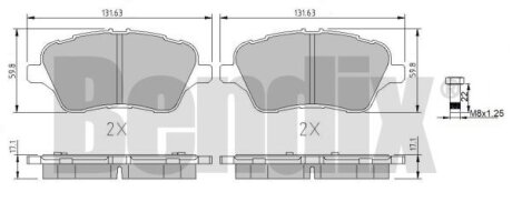 Тормозные колодки дисковые, комплект Bendix 511114