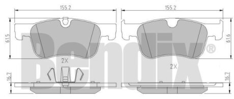 Тормозные колодки дисковые, комплект Bendix 511170