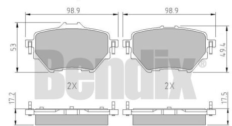 Комплект тормозных колодок Bendix 511172