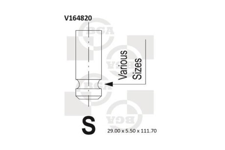 Клапан впускной BGA V164820