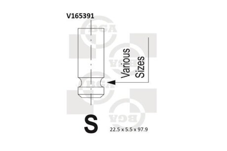 Клапан выпускной BGA V165391