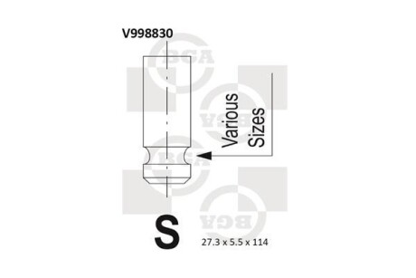 Клапан выпускной BGA V998830