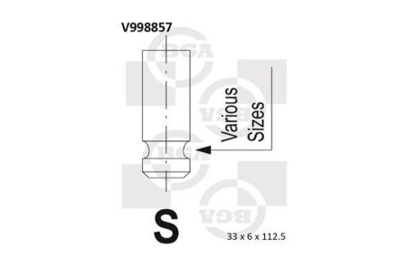 Клапан впускной BGA V998857