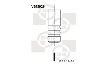 Клапан впускной BGA V998926