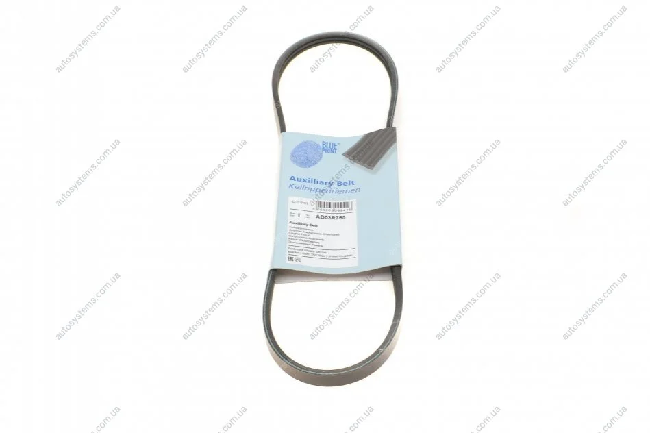 Ремінь генератора Dacia Logan/ Sandero 1.2 12- /Suzuki Alto 1.1 04-08 / Toyota Camry 2.2 96-01 Blue-print AD03R750 (фото 1)
