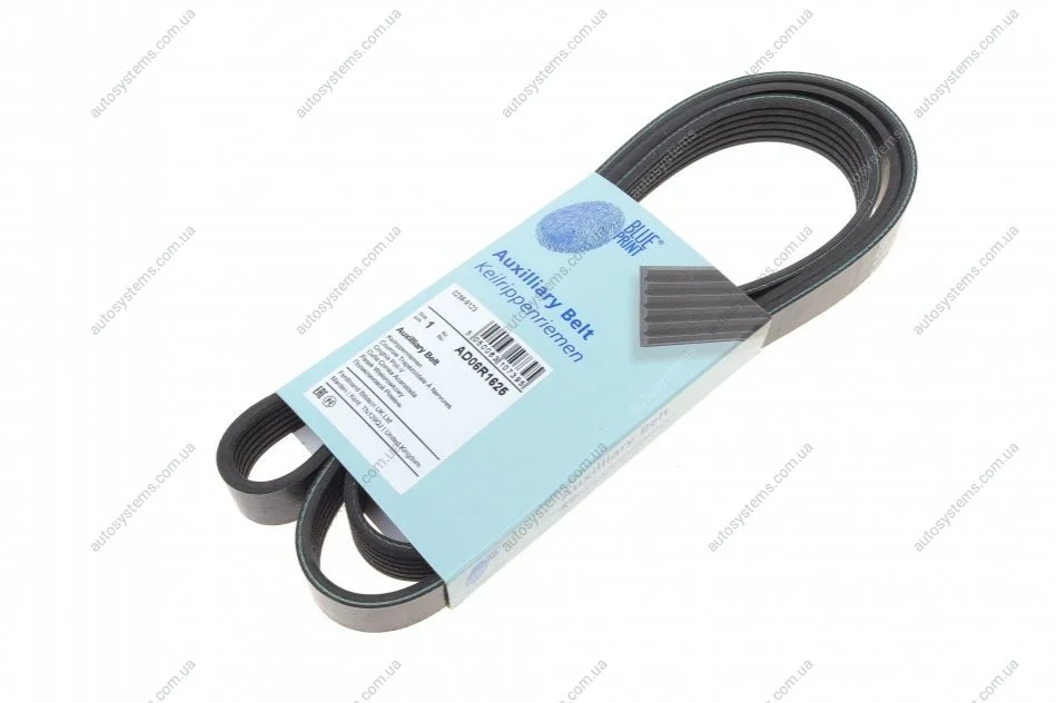 Ремінь генератора Opel Astra 1.7CDTI 04-10/ Subaru Outback/ Tribeca 3.0-3.6 05-/ VW Passat 3.2 05-10 Blue-print AD06R1625 (фото 1)
