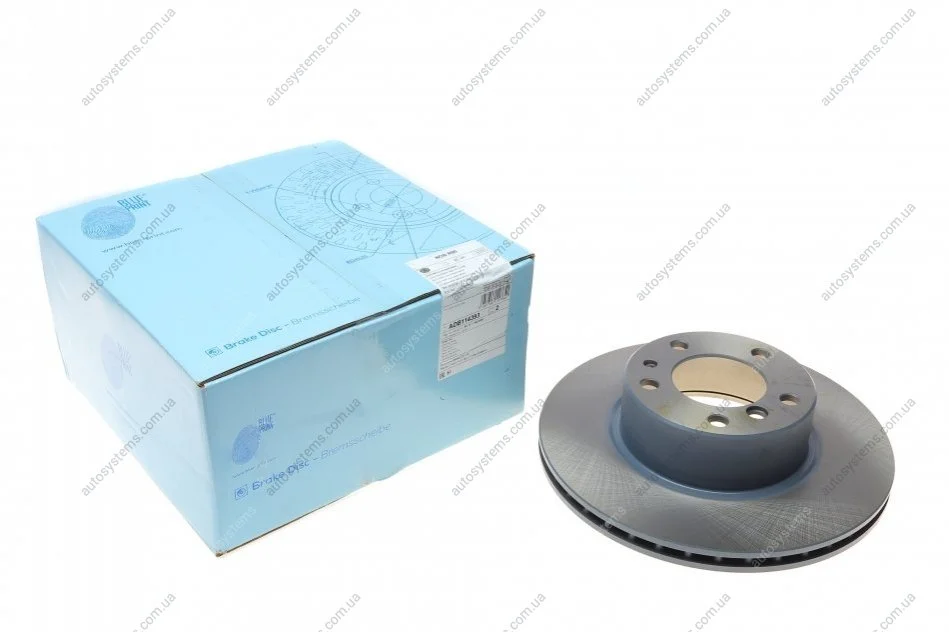 Диск гальмівний (передній) BMW 5 (E34) 2.0-3.5 87-97/7(E32) 3.0 i 82-94 (302x22.4) Blue-print ADB114393 (фото 1)