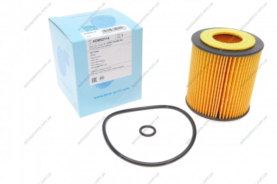 Фільтр масляний Mazda 6 1.8-2.5 02-13/Ford Mondeo 1.8-2.0 00-15 Blue-print ADM52114 (фото 1)