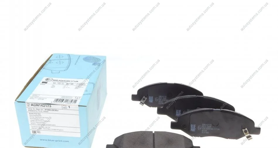Колодки гальмівні (передні) Nissan Micra II/III/Note/Tiida 04-13 Blue-print ADN142173 (фото 1)