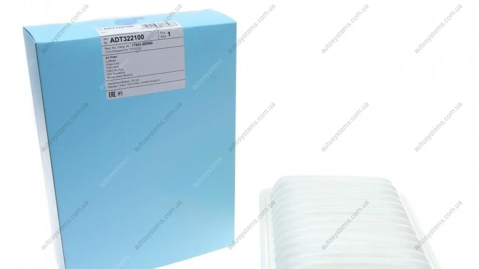 Фільтр повітряний Toyota Auris/Avensis/Corolla/RAV 4 III/RAV 4 IV/Yaris 1.2-2.0 07- Blue-print ADT322100 (фото 1)