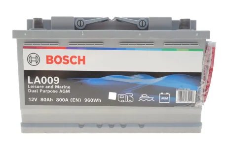 Акумуляторна батарея 80Ah/800A (315x175x190/+R/B13) (Dual Purpose AGM) BOSCH 0 092 LA0 090