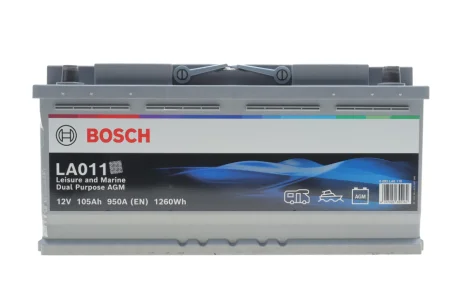 Акумуляторна батарея 105Ah/950A (393x175x190/+R/B13) Dual Purpose AGM BOSCH 0 092 LA0 110