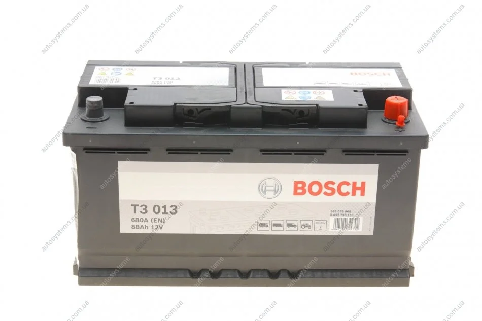 Акумуляторна батарея 88Ah/680A (353x175x190/+R/B13) BOSCH 0 092 T30 130 (фото 1)