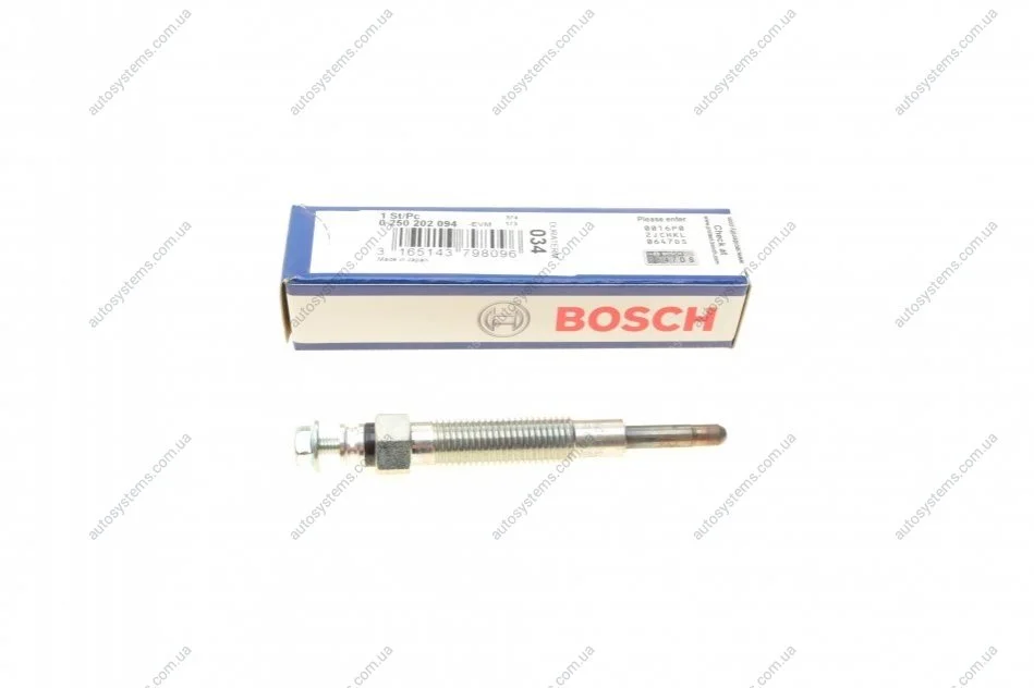 Свічки накалу/свічки нагріву BOSCH 0 250 202 094 (фото 1)