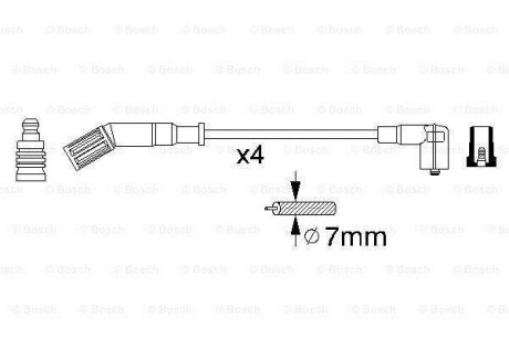 Провода высоковольтные, комплект BOSCH 0 356 912 841