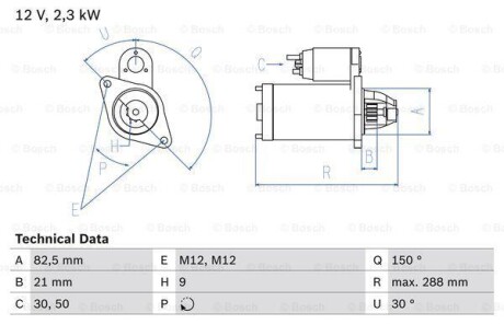 Стартер BOSCH 0 986 011 150