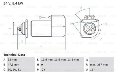 Стартер BOSCH 0 986 011 570