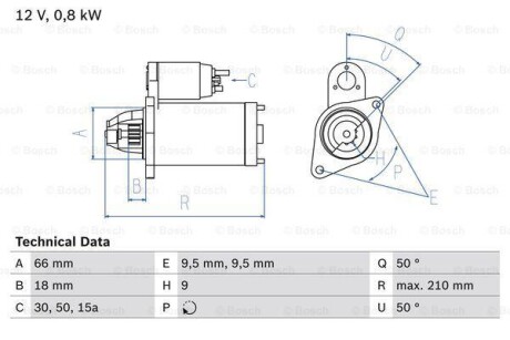 Стартер BOSCH 0 986 012 881