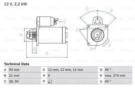 Стартер BOSCH 0 986 016 210