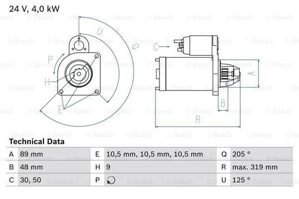 Стартер BOSCH 0 986 017 240 (фото 1)