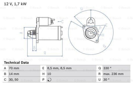 Стартер BOSCH 0 986 018 180